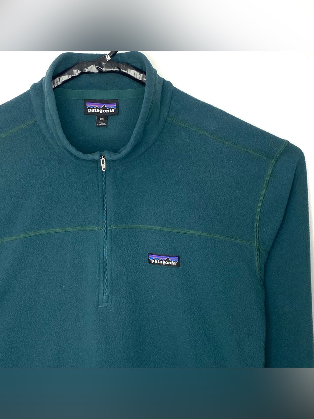 Patagonia Worn Wear Micro D Quarter-Zip Fleece Pullover Olive Green Size XXL